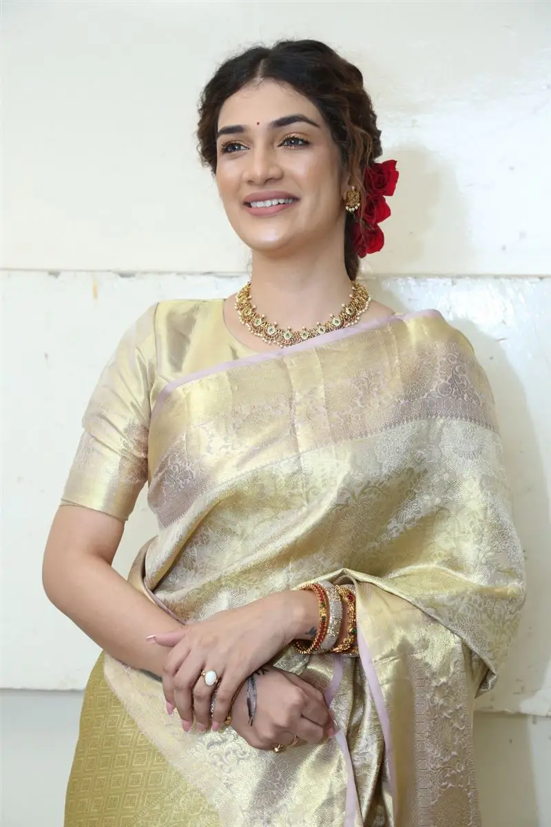 Telugu Actress Hasini Sudhir In Beautiful Yellow Pattu Saree